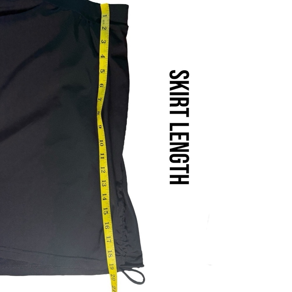 HydroChic Ruched Runner Swim Skirt 2X Black Skirted Leggings Modest UPF Beach - Picture 10 of 14